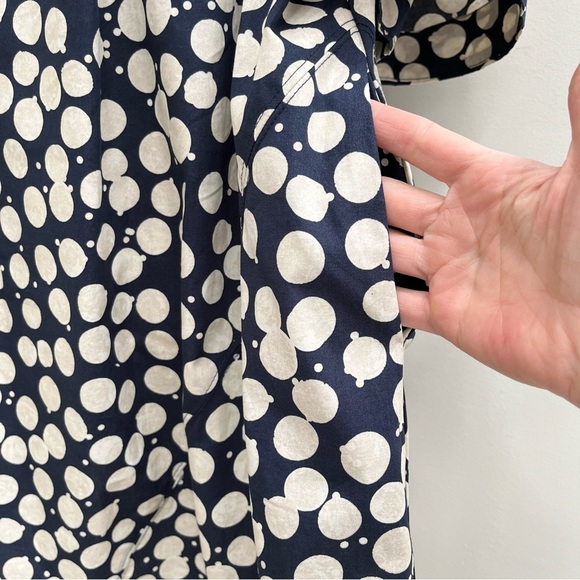 Free People navy blue polka dot 60’s parachute dress pockets open back XS - Picture 8 of 14